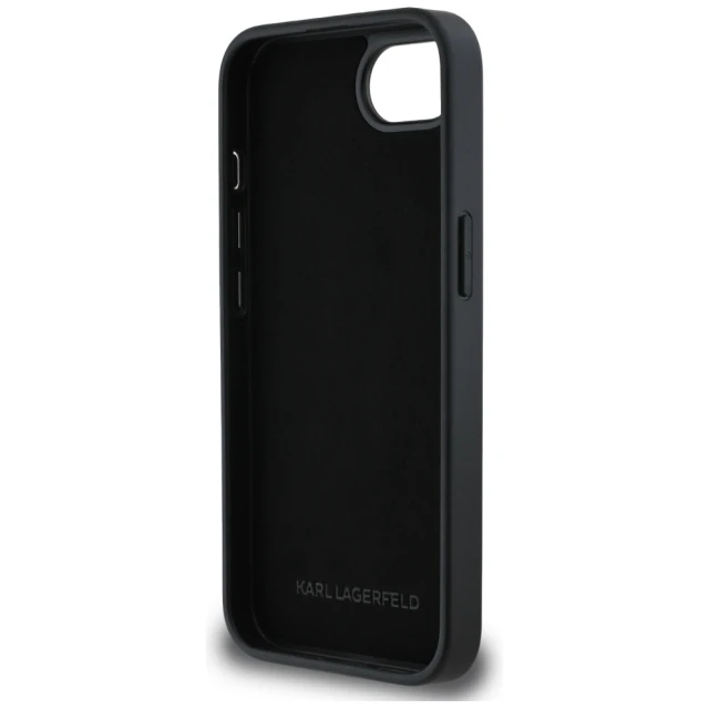 Чехол Karl Lagerfeld Monogram Karl Head Pin для iPhone 16e Black (KLHCPSE4PGKLKIPK)