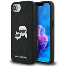 Чохол Karl Lagerfeld Fixed Glitter Karl & Choupette Heads Metal Pin для iPhone 16e Black (KLHCPSE4PFGKCPK)