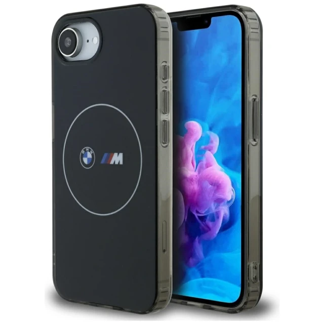 Чохол BMW IML Metal White Circle для iPhone 16e Black with MagSafe (BMHMPSE424HBMKH)