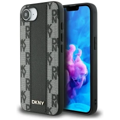 Чохол DKNY Leather Checkered Mono Pattern для iPhone 16e Black with MagSafe (DKHMPSE4PCPVSLK)