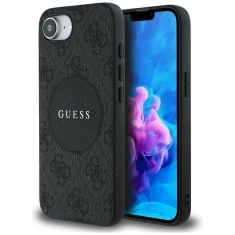 Чохол Guess 4G Round Patch Classic Logo для iPhone 16e Black with MagSafe (GUHMPSE4P4PGRSGK)