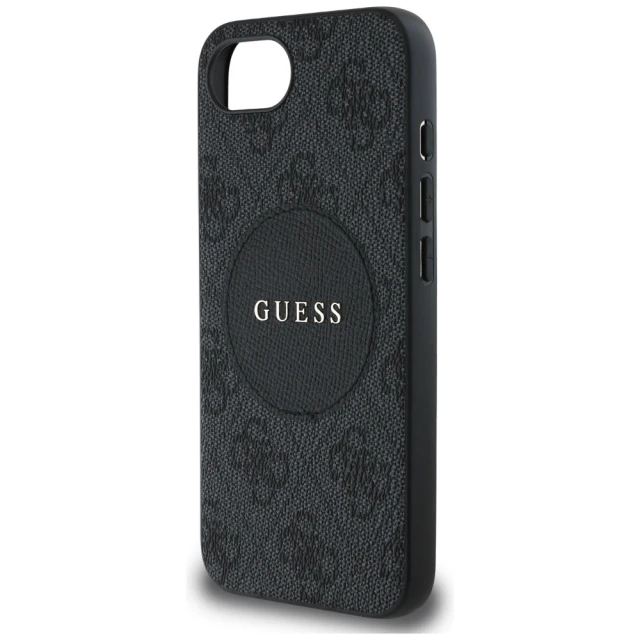Чохол Guess 4G Round Patch Classic Logo для iPhone 16e Black with MagSafe (GUHMPSE4P4PGRSGK)