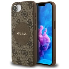 Чохол Guess 4G Round Patch Classic Logo для iPhone 16e Brown with MagSafe (GUHMPSE4P4PGRSGW)
