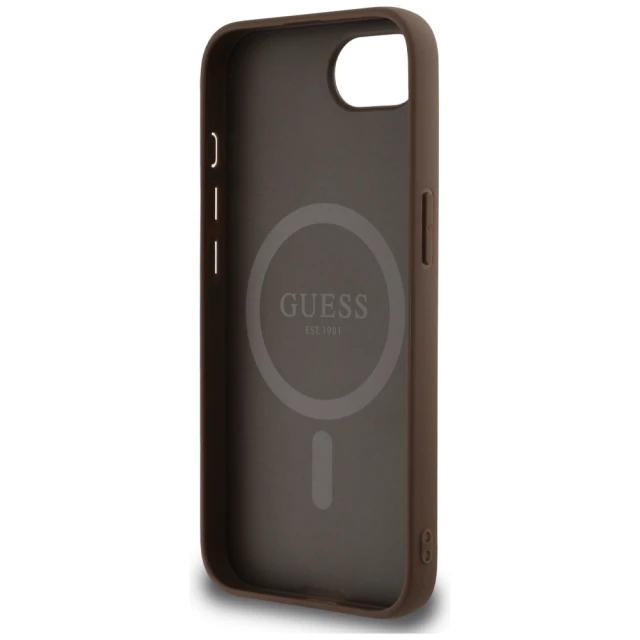 Чохол Guess 4G Round Patch Classic Logo для iPhone 16e Brown with MagSafe (GUHMPSE4P4PGRSGW)