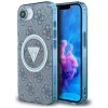 Чохол Guess IML Metal Glitter 4G Circle Triangle для iPhone 16e Blue with MagSafe (GUHMPSE4HG4PRTGB)