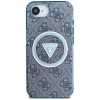 Чохол Guess IML Metal Glitter 4G Circle Triangle для iPhone 16e Blue with MagSafe (GUHMPSE4HG4PRTGB)