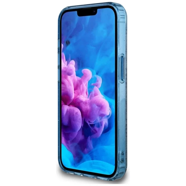 Чохол Guess IML Metal Glitter 4G Circle Triangle для iPhone 16e Blue with MagSafe (GUHMPSE4HG4PRTGB)