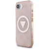 Чохол Guess IML Metal Glitter 4G Circle Triangle для iPhone 16e Pink with MagSafe (GUHMPSE4HG4PRTGP)