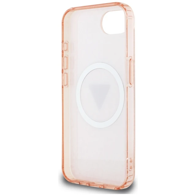 Чохол Guess IML Metal Glitter 4G Circle Triangle для iPhone 16e Pink with MagSafe (GUHMPSE4HG4PRTGP)