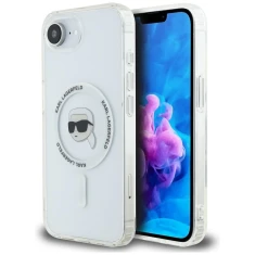 Чохол Karl Lagerfeld IML Metal Karl Head для iPhone 16e White with MagSafe (KLHMPSE4HLSKIH)
