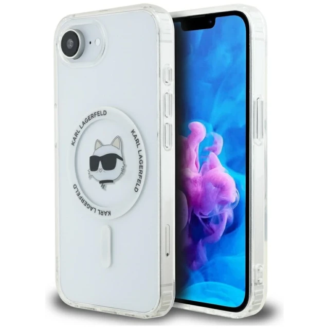 Чохол Karl Lagerfeld IML Metal Choupette Head для iPhone 16e White with MagSafe (KLHMPSE4HLSCHH)