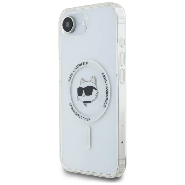 Чохол Karl Lagerfeld IML Metal Choupette Head для iPhone 16e White with MagSafe (KLHMPSE4HLSCHH)