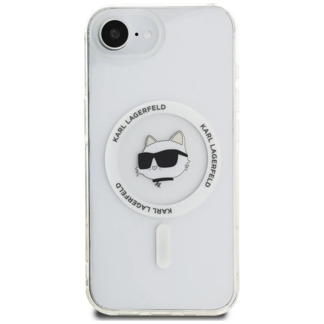 Чохол Karl Lagerfeld IML Metal Choupette Head для iPhone 16e White with MagSafe (KLHMPSE4HLSCHH)