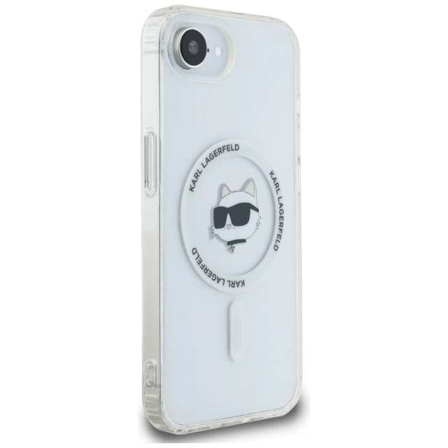 Чохол Karl Lagerfeld IML Metal Choupette Head для iPhone 16e White with MagSafe (KLHMPSE4HLSCHH)