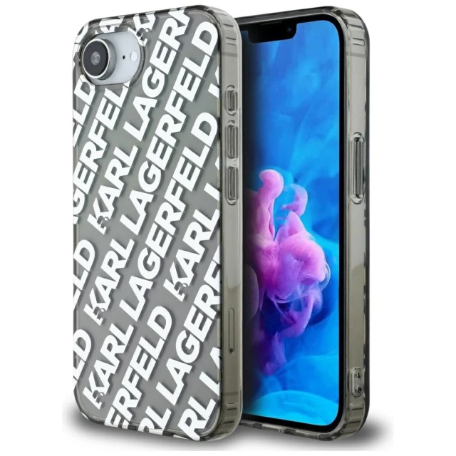 Чохол Karl Lagerfeld IML Repeat Logo для iPhone 16e Silver (KLHCPSE4HKFOEMS)
