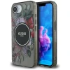 Чехол Guess IML Flowers для iPhone 16e Black with MagSafe (GUHMPSE4HFWBRCEK)