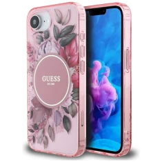 Чохол Guess IML Flowers для iPhone 16e Pink with MagSafe (GUHMPSE4HFWBRCEP)