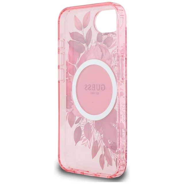 Чохол Guess IML Flowers для iPhone 16e Pink with MagSafe (GUHMPSE4HFWBRCEP)