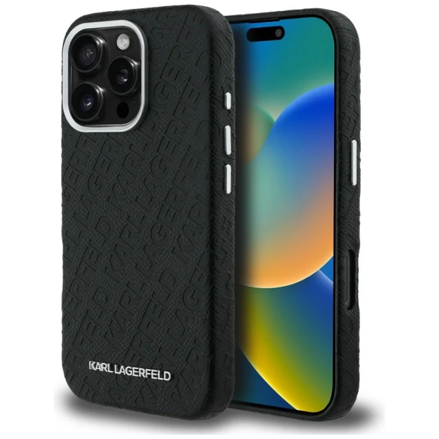 Чохол Karl Lagerfeld FW Stamped Karl для iPhone 16 Pro Black (KLHMP16LPGKLFOFK)