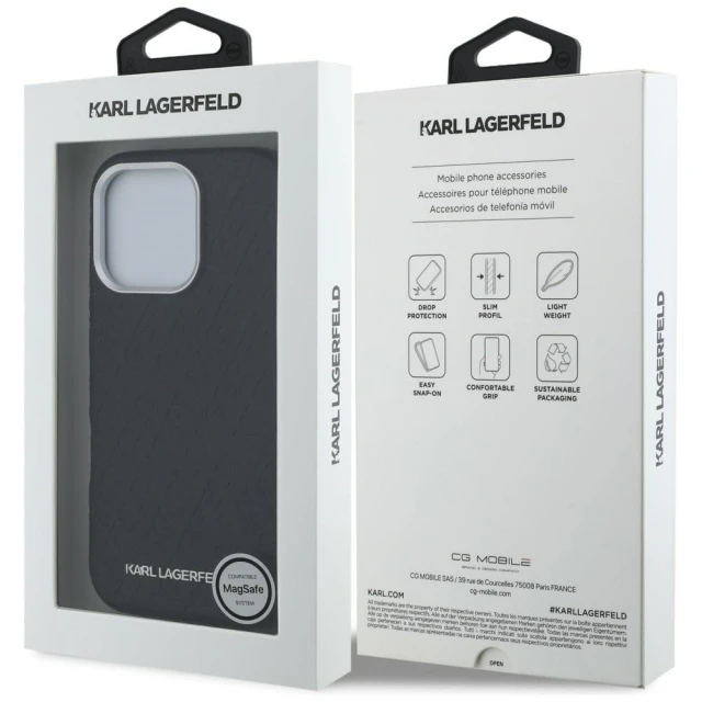 Чохол Karl Lagerfeld FW Stamped Karl для iPhone 16 Pro Black (KLHMP16LPGKLFOFK)