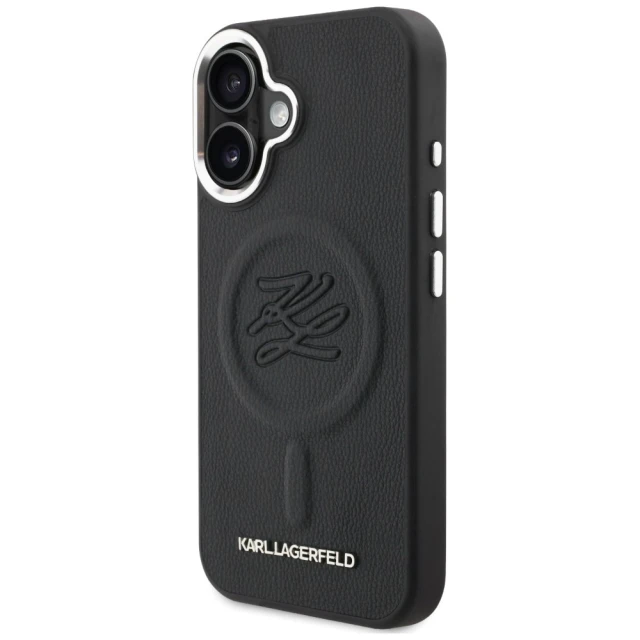 Чохол Karl Lagerfeld Initial & Metal Logo для iPhone 16 Black (KLHMP16SPGFKLRDK)