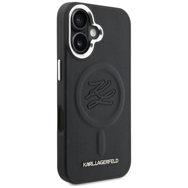 Чохол Karl Lagerfeld Initial & Metal Logo для iPhone 16 Black (KLHMP16SPGFKLRDK)