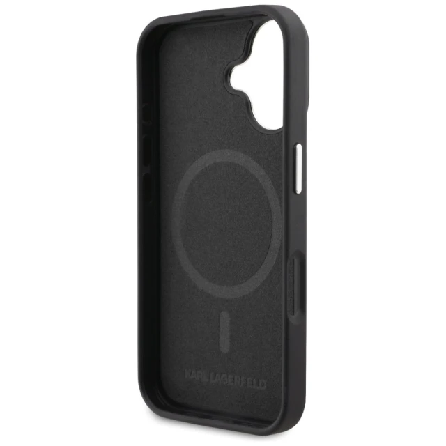 Чохол Karl Lagerfeld Initial & Metal Logo для iPhone 16 Black (KLHMP16SPGFKLRDK)