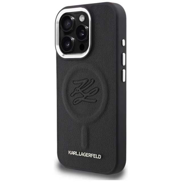 Чохол Karl Lagerfeld Initial & Metal Logo для iPhone 16 Pro Black (KLHMP16LPGFKLRDK)