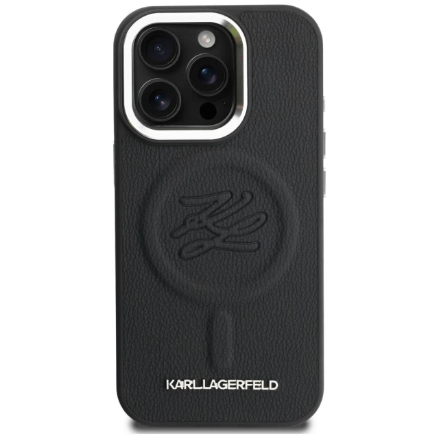 Чохол Karl Lagerfeld Initial & Metal Logo для iPhone 16 Pro Black (KLHMP16LPGFKLRDK)