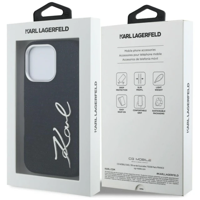 Чохол Karl Lagerfeld FW Jeans Signature Logo для iPhone 16 Pro Black (KLHCP16LPJFMSVK)