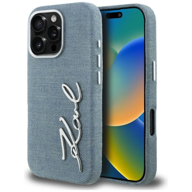 Чохол Karl Lagerfeld FW Jeans Signature Logo для iPhone 16 Pro Blue (KLHCP16LPJFMSVB)