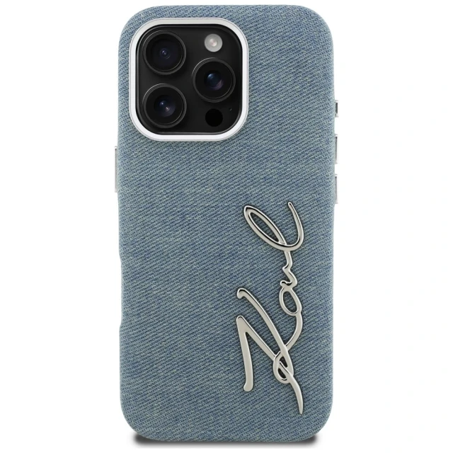 Чохол Karl Lagerfeld FW Jeans Signature Logo для iPhone 16 Pro Blue (KLHCP16LPJFMSVB)