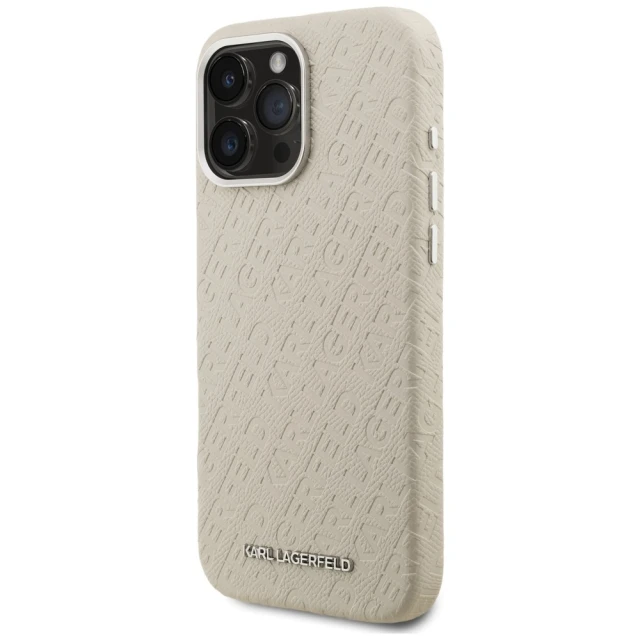 Чохол Karl Lagerfeld FW Stamped Karl для iPhone 16 Pro Beige (KLHMP16LPGKLFOFE)