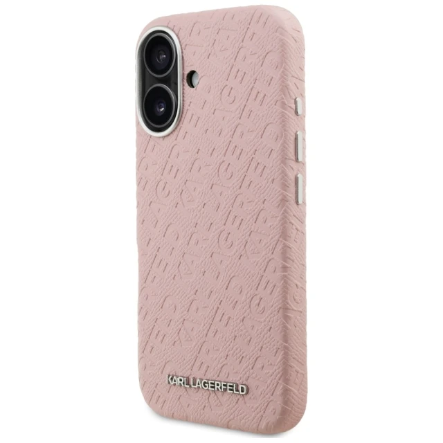 Чохол Karl Lagerfeld FW Stamped Karl для iPhone 16 Pink (KLHMP16SPGKLFOFP)