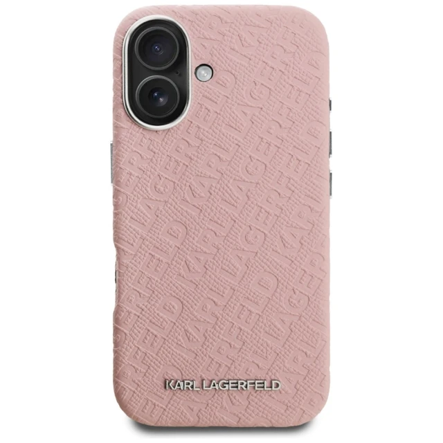 Чохол Karl Lagerfeld FW Stamped Karl для iPhone 16 Pink (KLHMP16SPGKLFOFP)