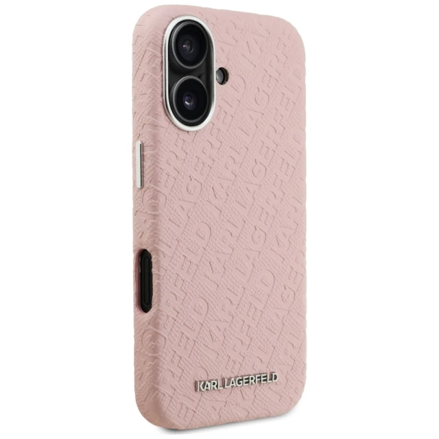Чохол Karl Lagerfeld FW Stamped Karl для iPhone 16 Pink (KLHMP16SPGKLFOFP)