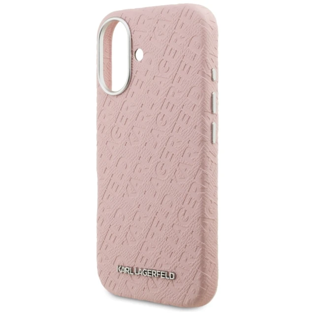 Чохол Karl Lagerfeld FW Stamped Karl для iPhone 16 Pink (KLHMP16SPGKLFOFP)