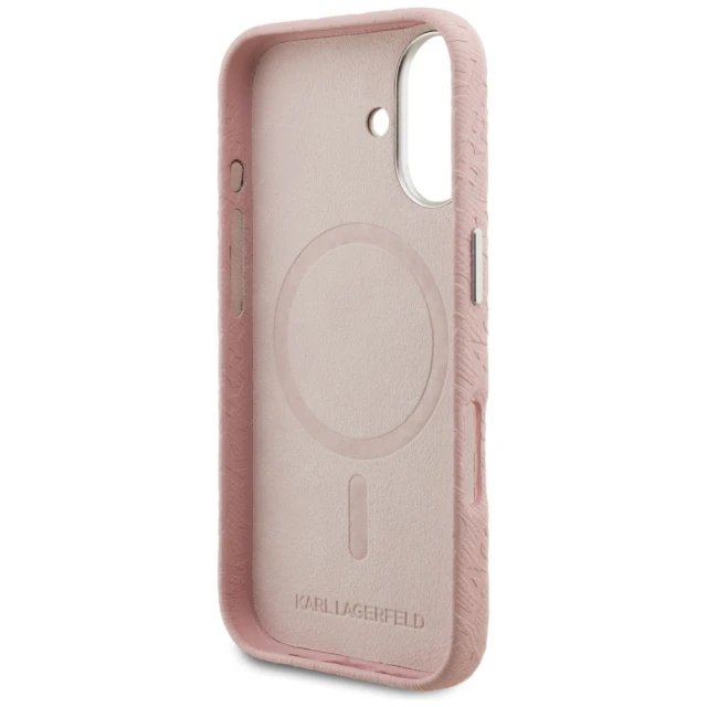 Чохол Karl Lagerfeld FW Stamped Karl для iPhone 16 Pink (KLHMP16SPGKLFOFP)