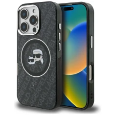 Чохол Karl Lagerfeld IML Glitter Karl & Choupette Heads Logo для iPhone 16 Pro Black (KLHMP16LHMKBKCHK)