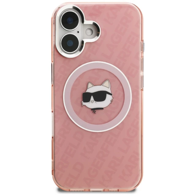 Чохол Karl Lagerfeld IML Choupette Head Logo для iPhone 16 Pink (KLHMP16SHMKBCHP)