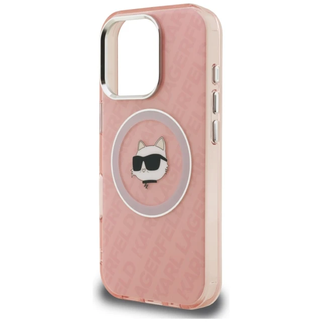 Чехол Karl Lagerfeld IML Choupette Head Logo для iPhone 16 Pro Pink (KLHMP16LHMKBCHP)