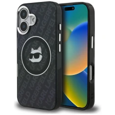 Чохол Karl Lagerfeld IML Choupette Head Logo для iPhone 16 Black (KLHMP16SHMKBCHK)