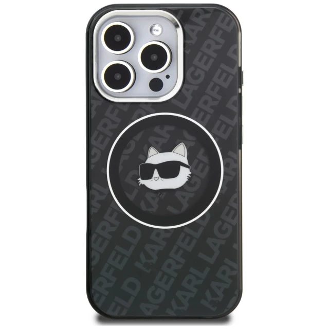 Чохол Karl Lagerfeld IML Choupette Head Logo для iPhone 16 Pro Black (KLHMP16LHMKBCHK)