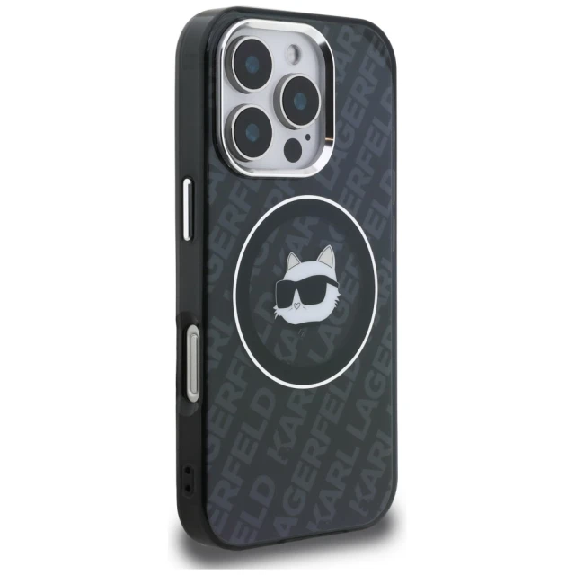 Чохол Karl Lagerfeld IML Choupette Head Logo для iPhone 16 Pro Black (KLHMP16LHMKBCHK)