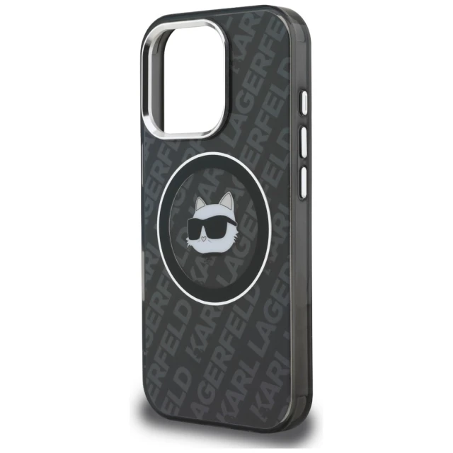 Чохол Karl Lagerfeld IML Choupette Head Logo для iPhone 16 Pro Black (KLHMP16LHMKBCHK)