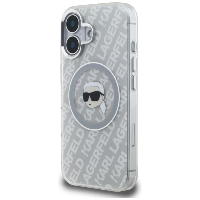 Чохол Karl Lagerfeld IML Karl Head Logo для iPhone 16 Grey (KLHMP16SHMKBKHG)