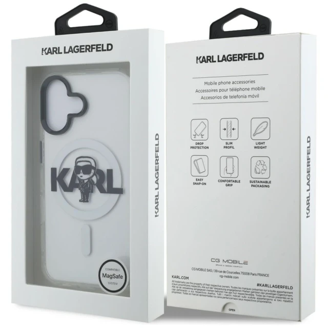 Чохол Karl Lagerfeld IML Karl Sketch Logo для iPhone 16 Clear (KLHMP16SHGKIGKBT)