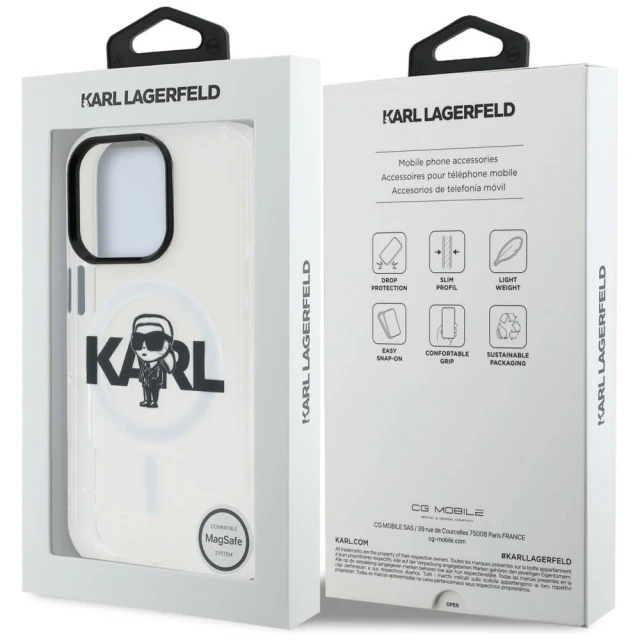 Чохол Karl Lagerfeld IML Karl Sketch Logo для iPhone 16 Pro Max Clear (KLHMP16XHGKIGKBT)