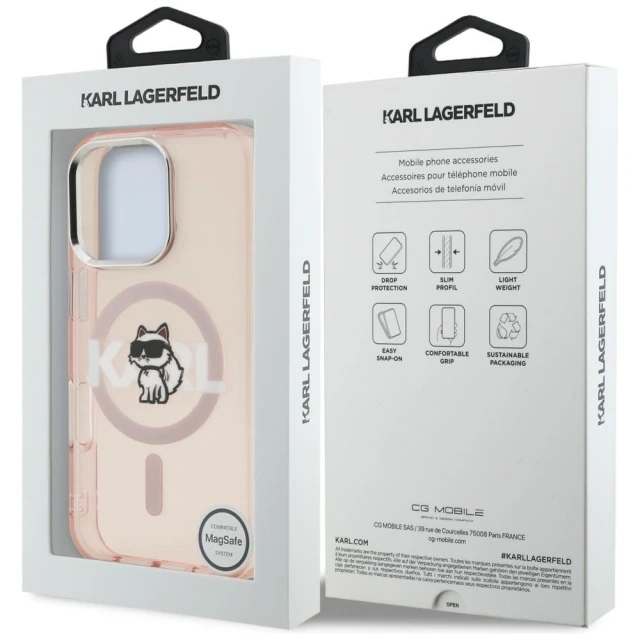 Чохол Karl Lagerfeld IML Choupette Sketch Logo для iPhone 16 Pro Max Pink (KLHMP16XHGCHGKBP)