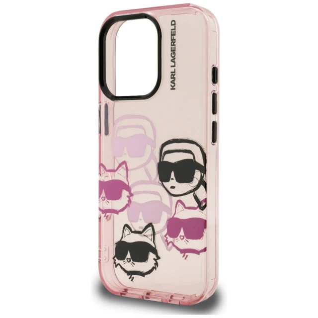 Чехол Karl Lagerfeld IML Multi K&C Head Pattern для iPhone 16 Pro Pink (KLHCP16LHMCHKCP)
